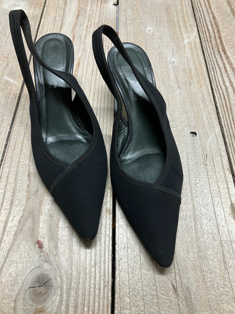 Donald J. Pliner Black Pointed Slingback Pumps
